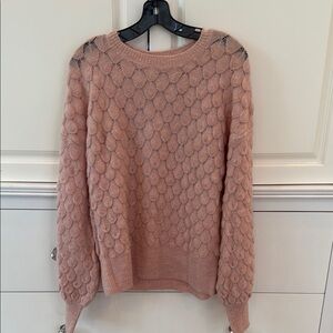 Elan Blush Textured Crew Neck Sweater